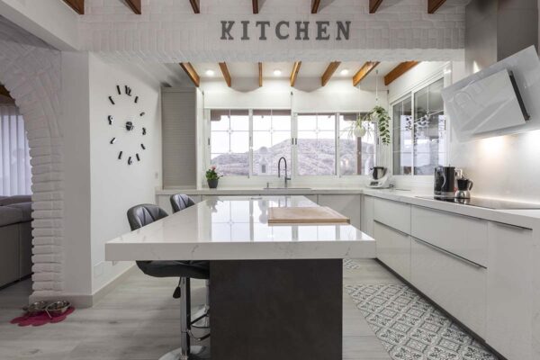 Cocina Lacada en Blanco Tiradores Minimalistas - Madefor (2)